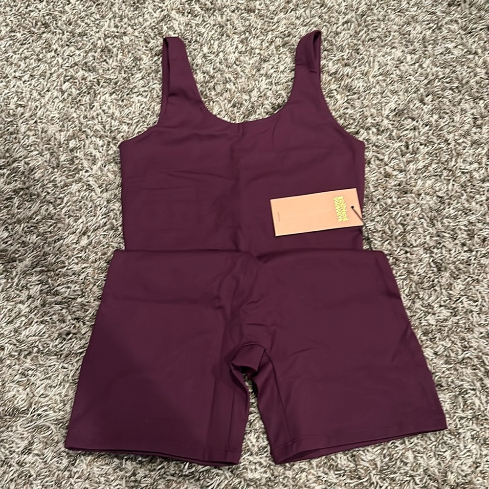 NWT Girlfriend Collective Plum Unitard Med